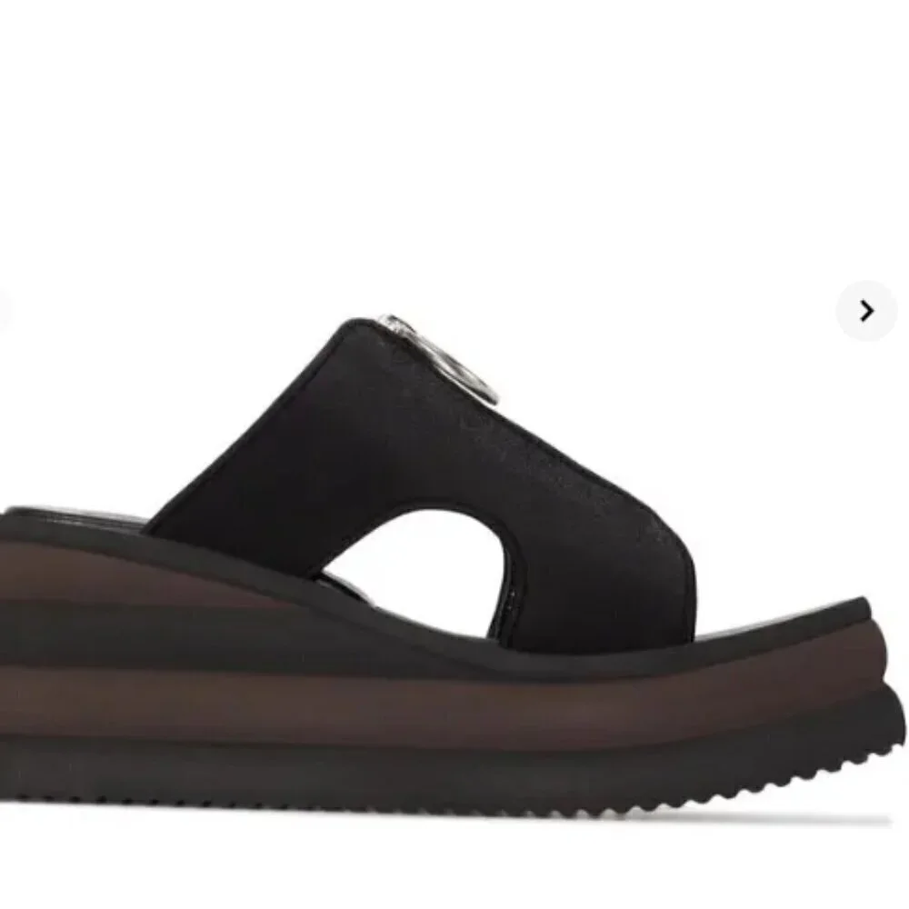 Stella McCartney Brown & Black Scuba Platform Slides Designer Sandals